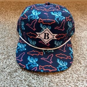 Burlebo Outdoors Hat Blue Duck Deer Buck Rope Ripstop Snapback Cap Hunting